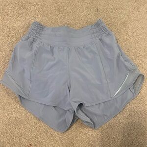 Gray lululemon hotty hot high rise 2.5 shorts